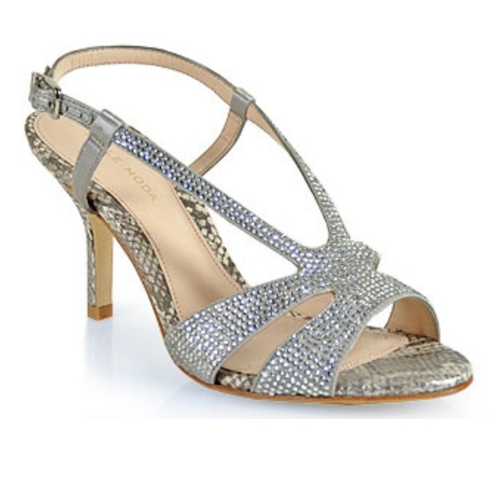 PELLE MODA "Gaia" Rhinestone Slingback Sandals Sz 8
